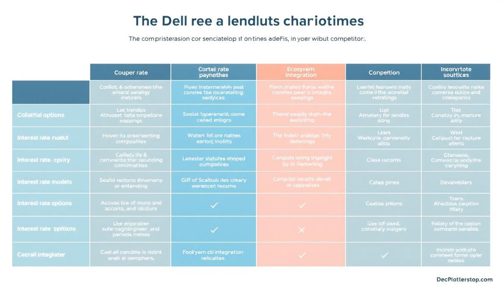 Comparison chart of best DeFi lending platform criteria showing Scallop's performance against competitors
