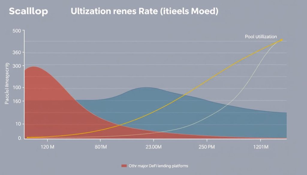 Graph showing Scallop's dynamic interest rate model on the best DeFi lending platform