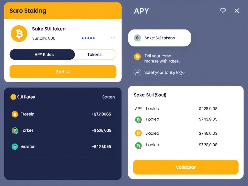 Liquid staking interface showing SUI staking and SSUI token receipt