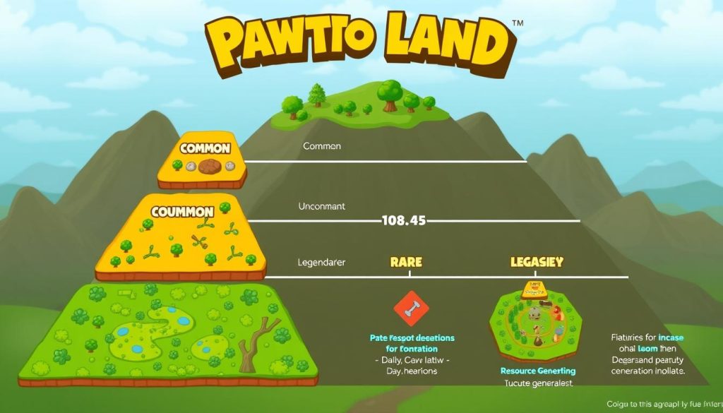 Rarity tiers in Pawtato Land showing the hierarchy of plot values