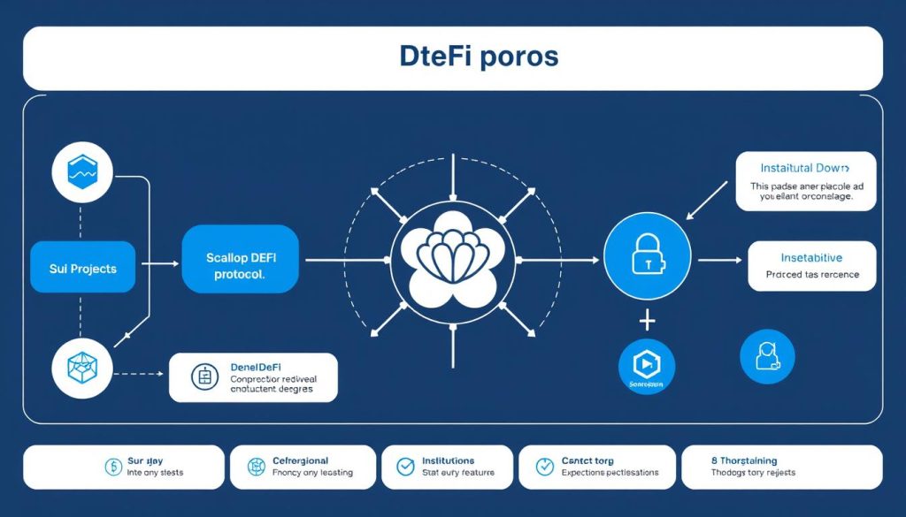 Scallop DeFi protocol Sui blockchain ecosystem showing connections with other Sui projects