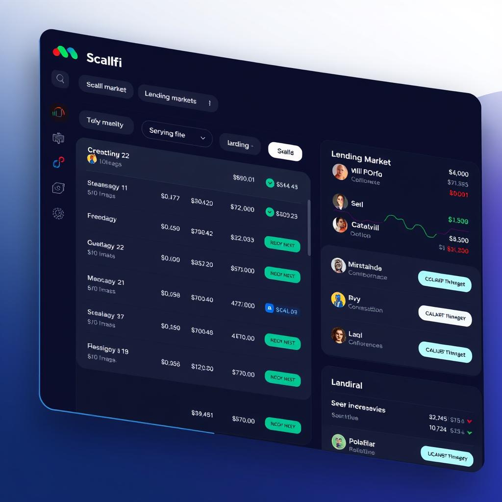Scallop DeFi protocol interface showing lending markets on Sui blockchain