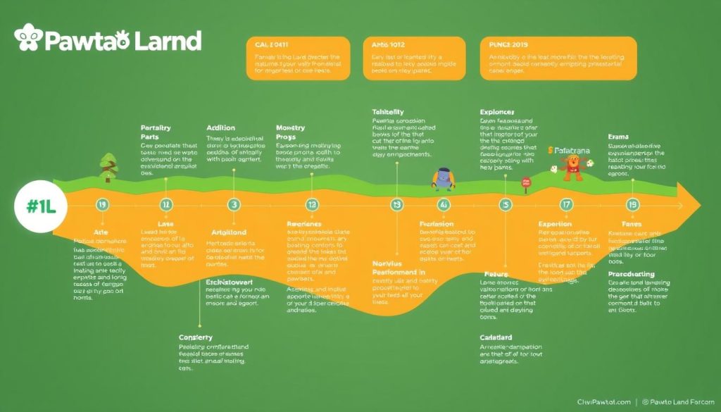 Visual roadmap showing future development plans for Pawtato Land