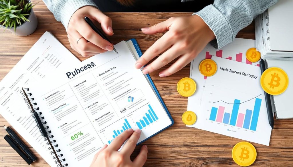 Person successfully earning cryptocurrency on Publish0x with strategic approach