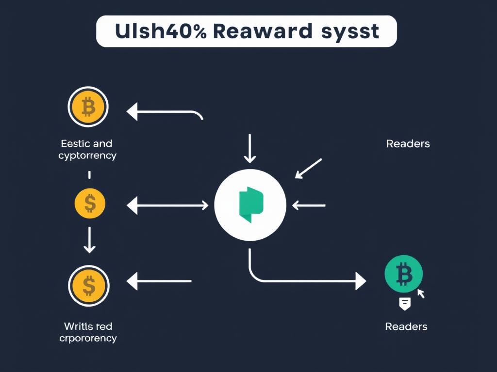 Publish0x reward system showing how both readers and writers earn cryptocurrency