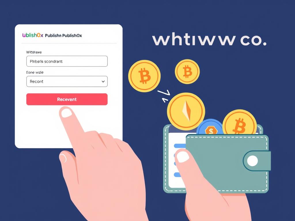 Publish0x withdrawal process showing cryptocurrency being transferred to a wallet